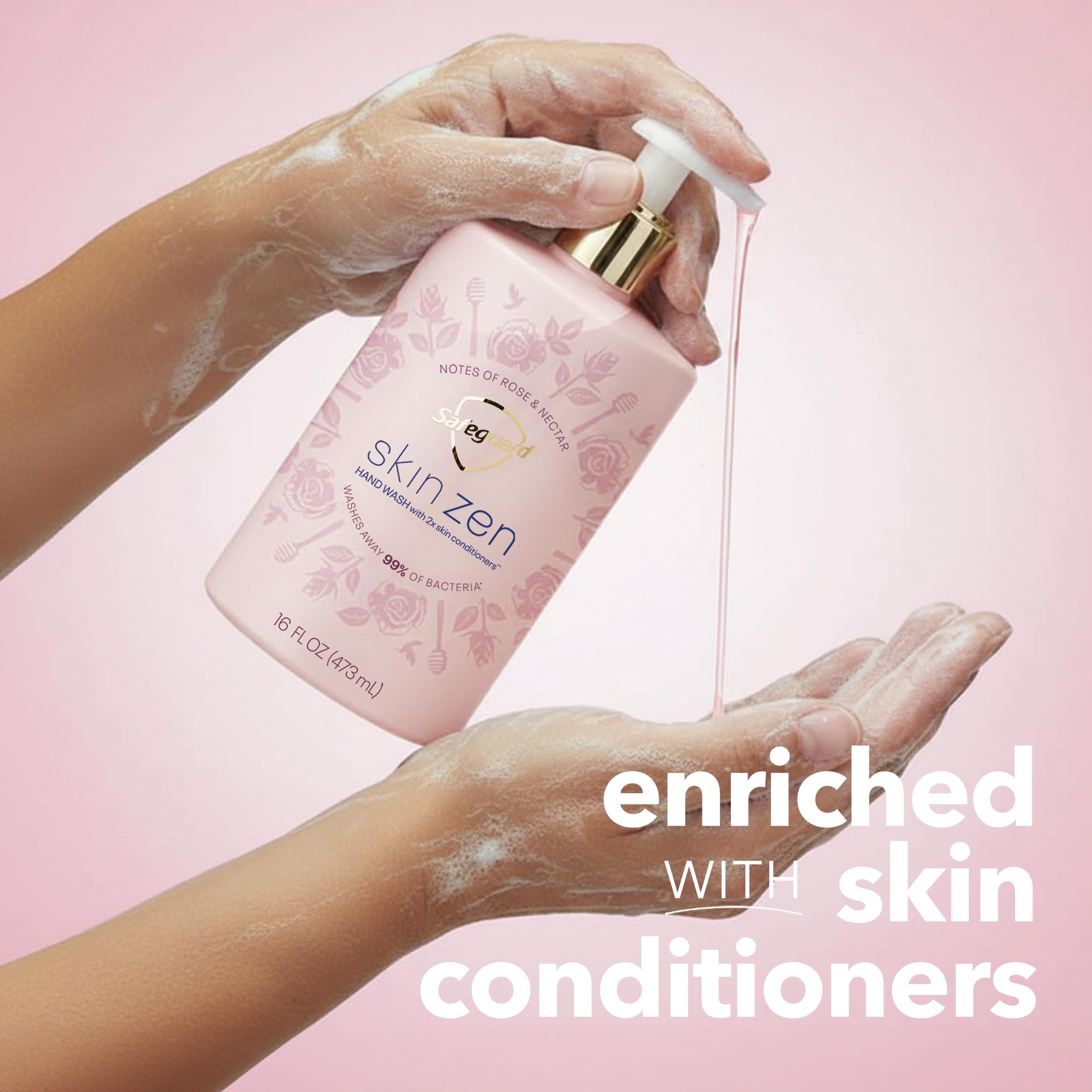Rose-nectar fragrance wafts from Safeguard Skin Zen soap.