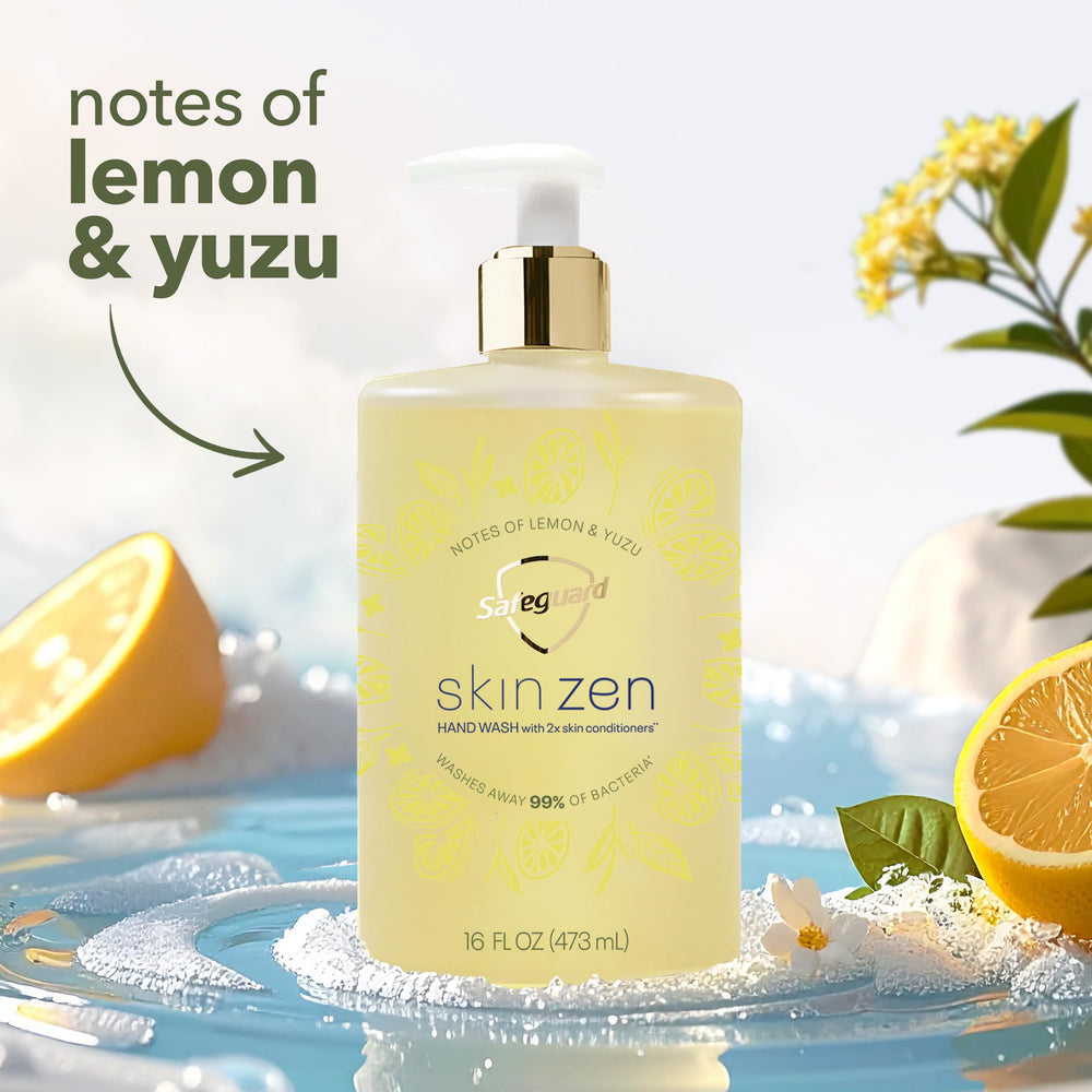 Safeguard Skin Zen foamy bubbles illustrating thorough 30-second wash