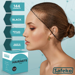 SAFEKO red de cabello con ajuste elástico, cómodo para diferentes largos.
