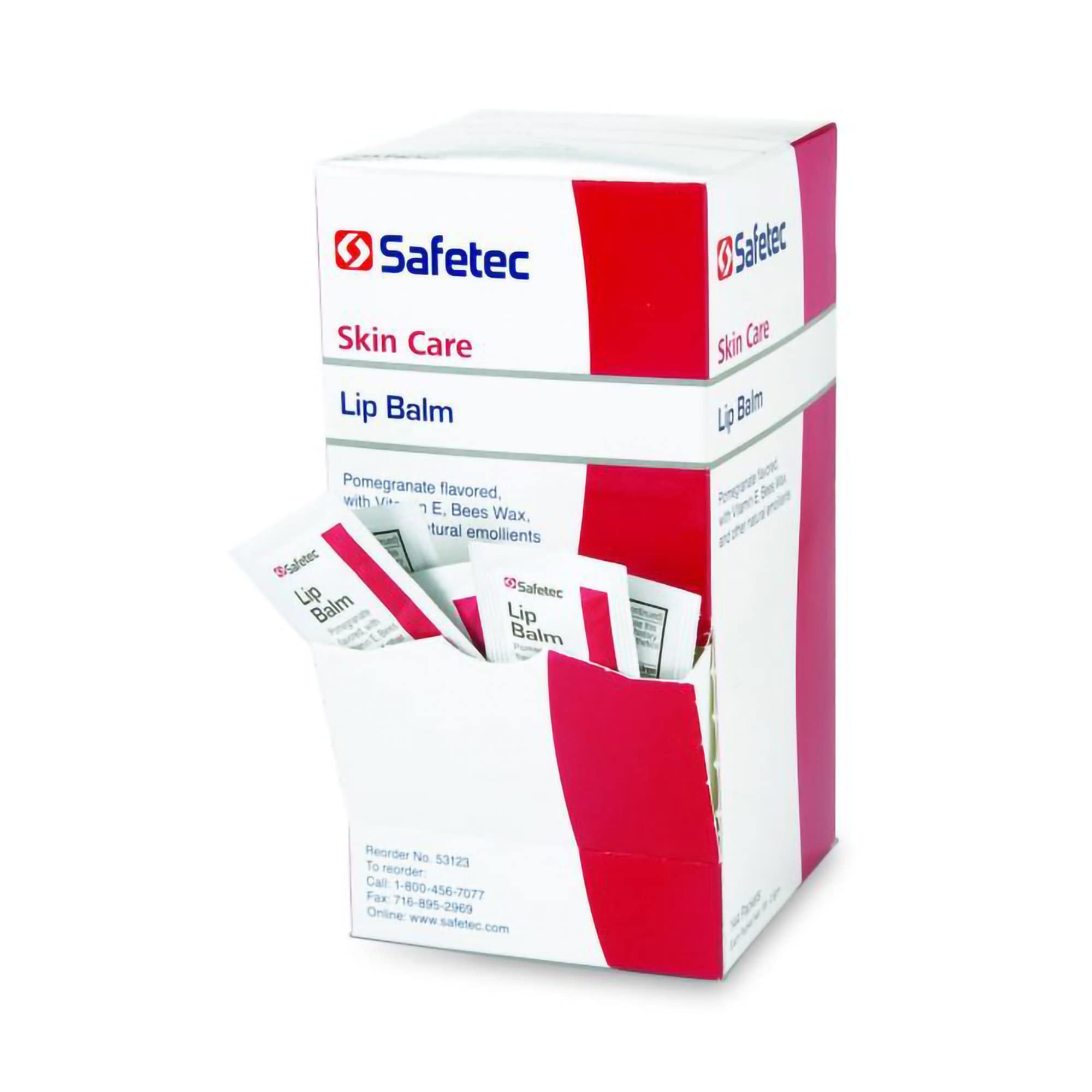 Safetec bálsamo labial en paquetes individuales para cuidado diario en viajes