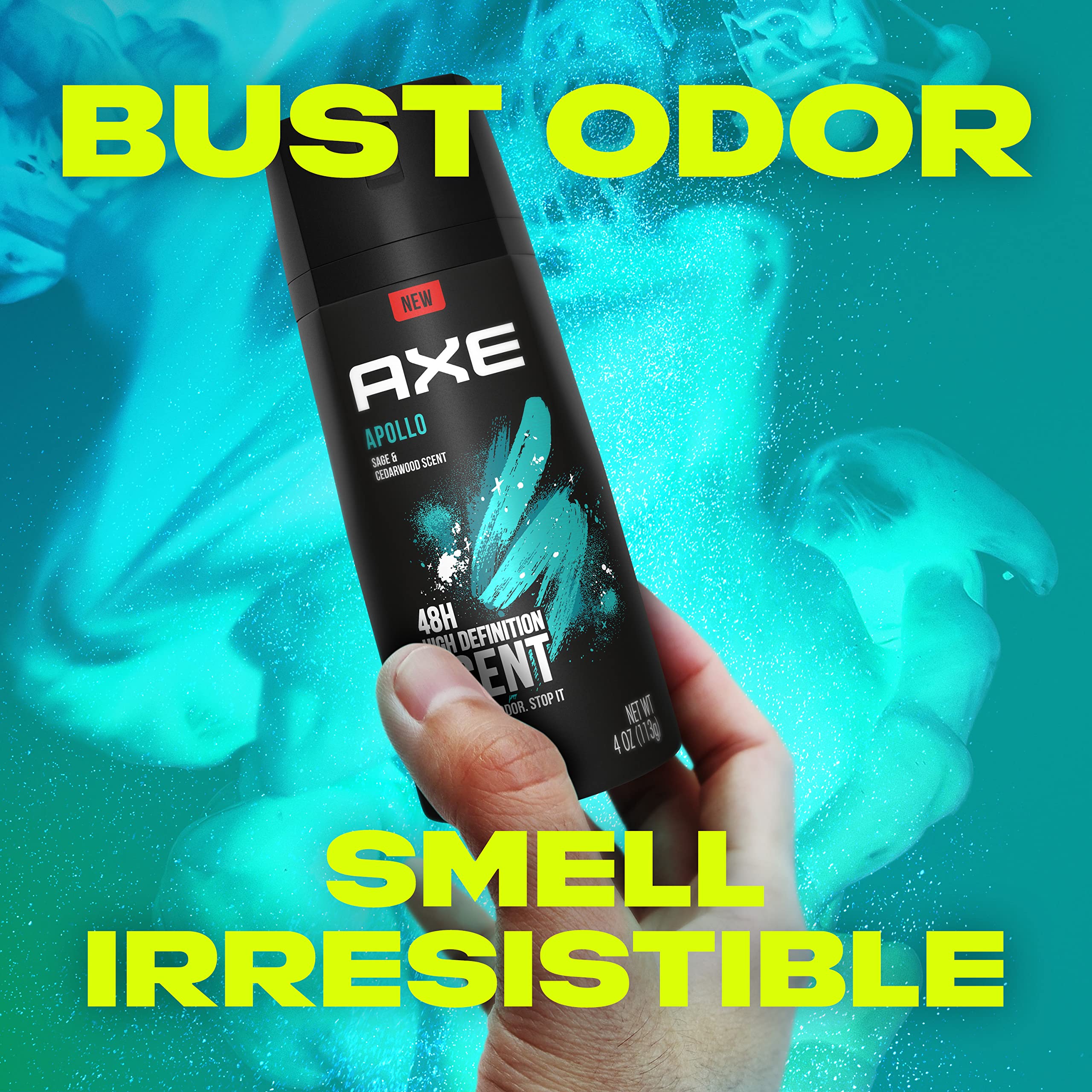 Sage and cedarwood fragrance note highlights AXE Apollo scent.