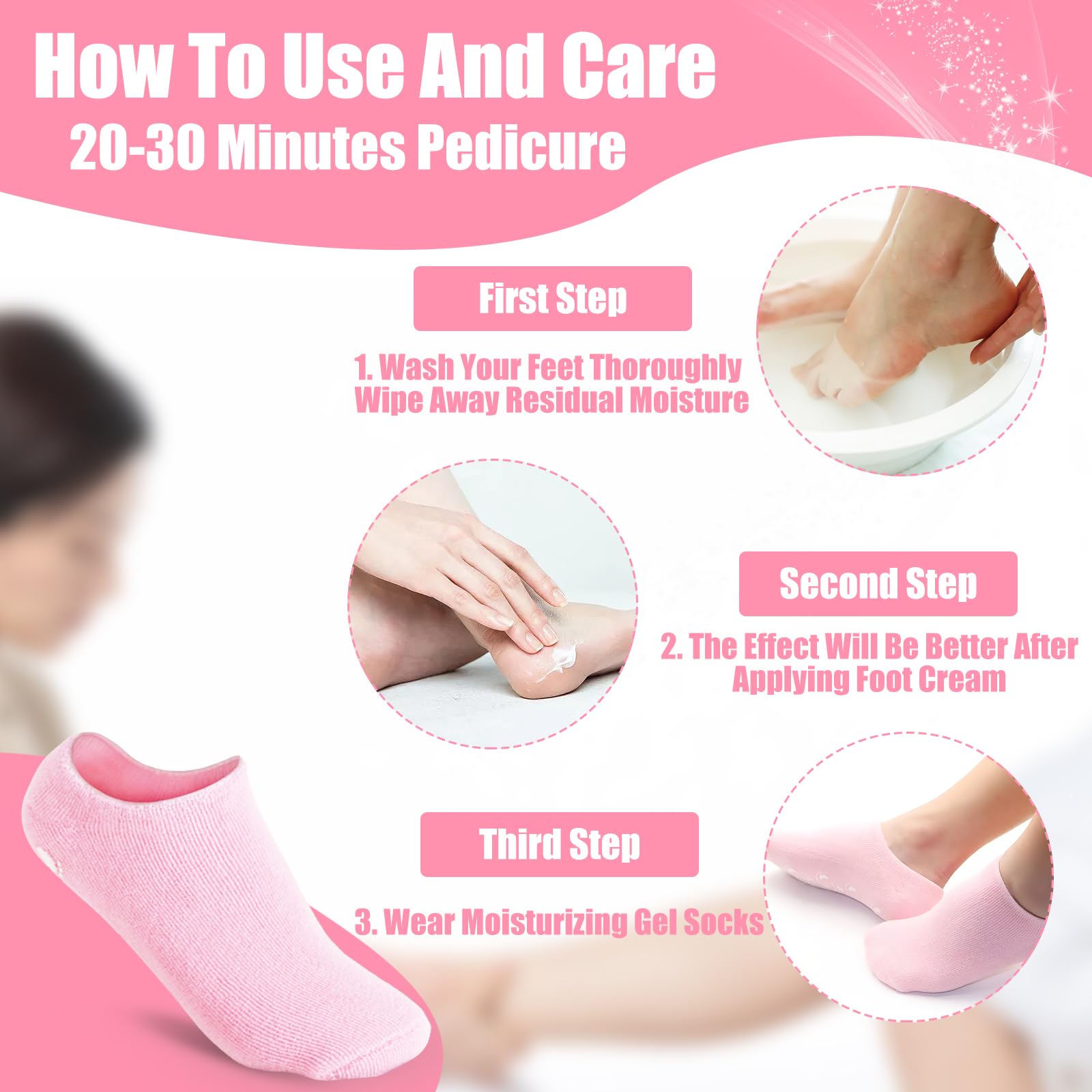 Sagry calcetines reutilizables para pedicure en casa, fáciles de lavar