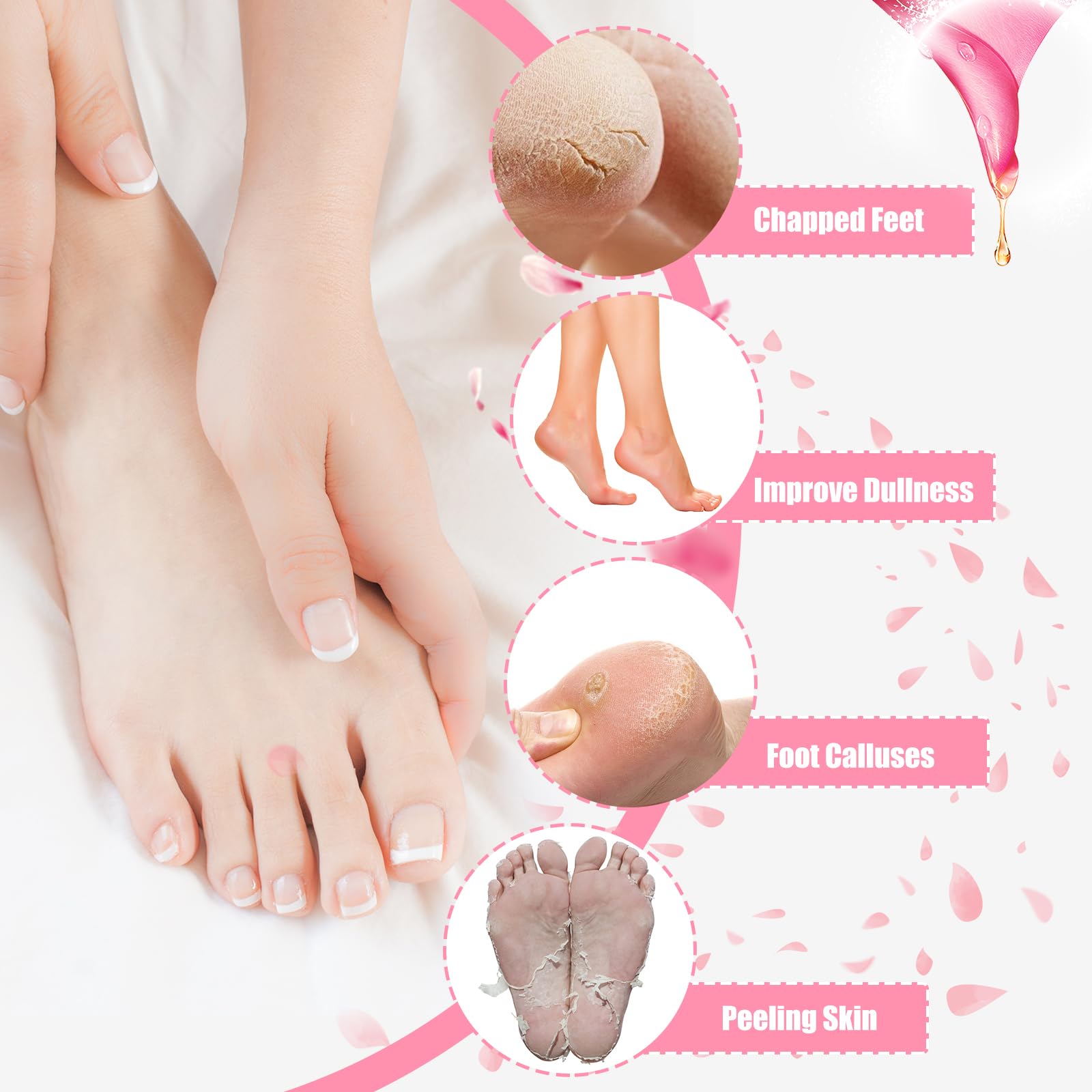 Sagry calcetines de silicona para pies secos, ayuda a hidratar