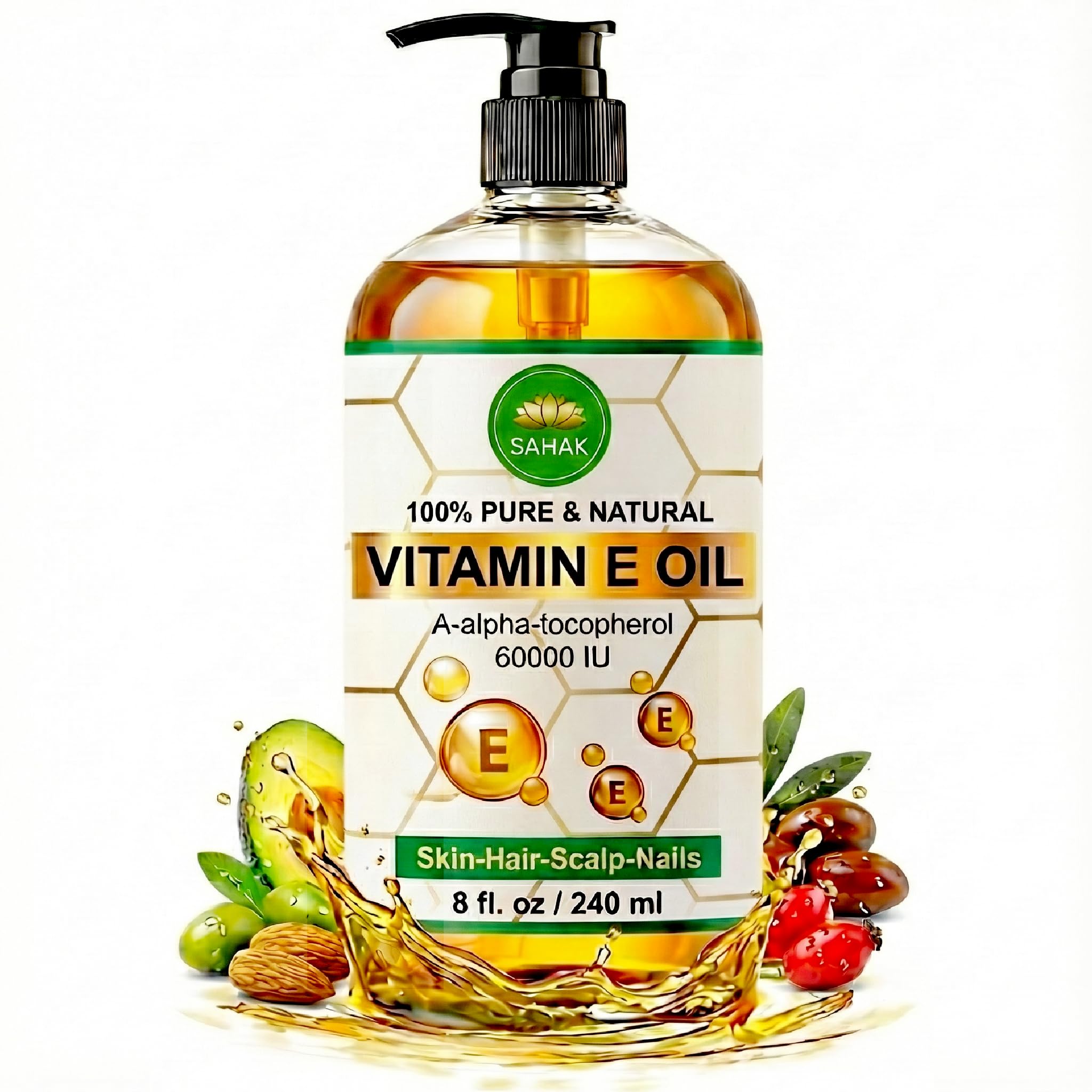 SAHAK aceite de vitamina E en botella, hidrata la piel