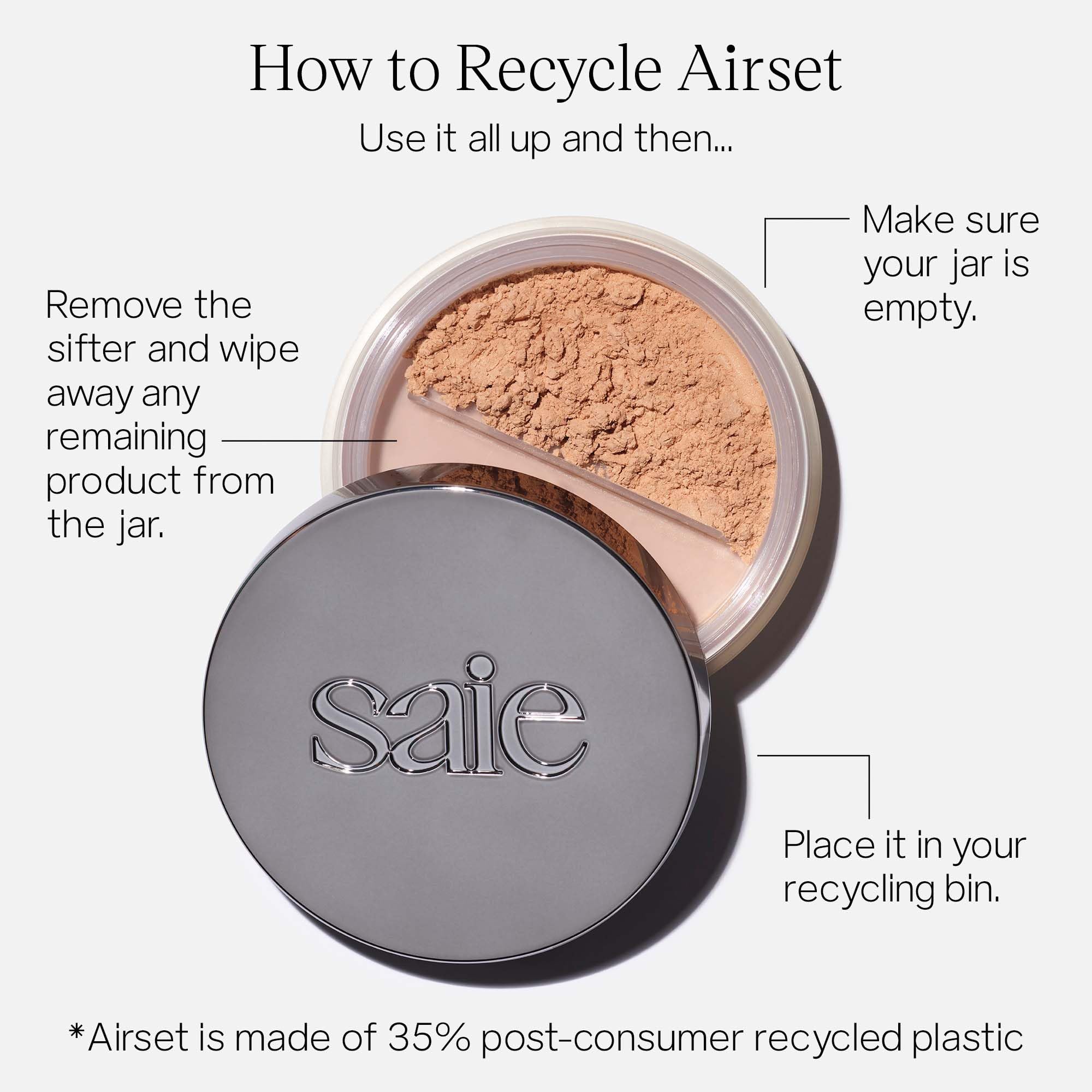 Saie Airset cruelty-free packaging as an ethical beauty choice