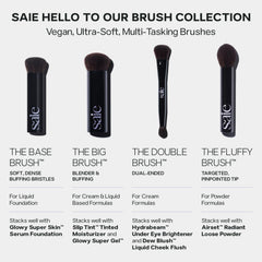 Saie Big Liquid Foundation Brush features cruelty-free synthetic bristles for ethical makeup application.
