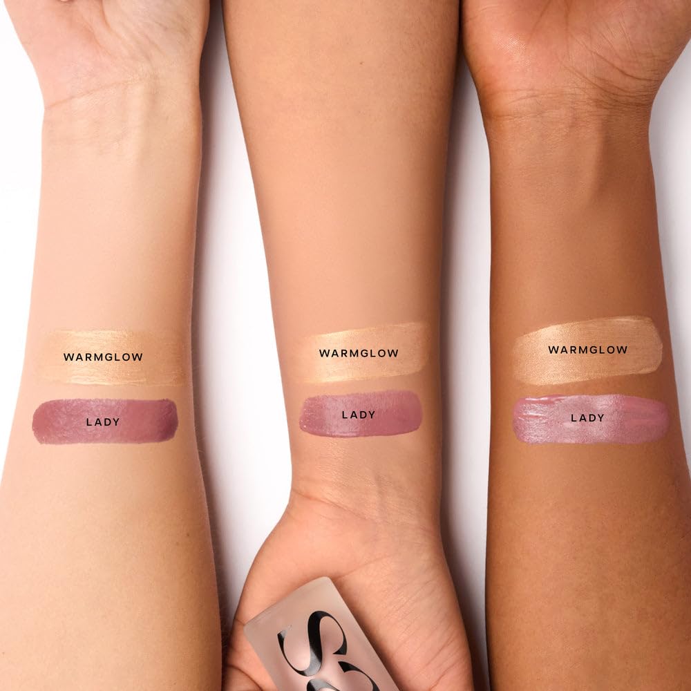 Close-up of Dew Blush on cheek delivering buildable color and glow.