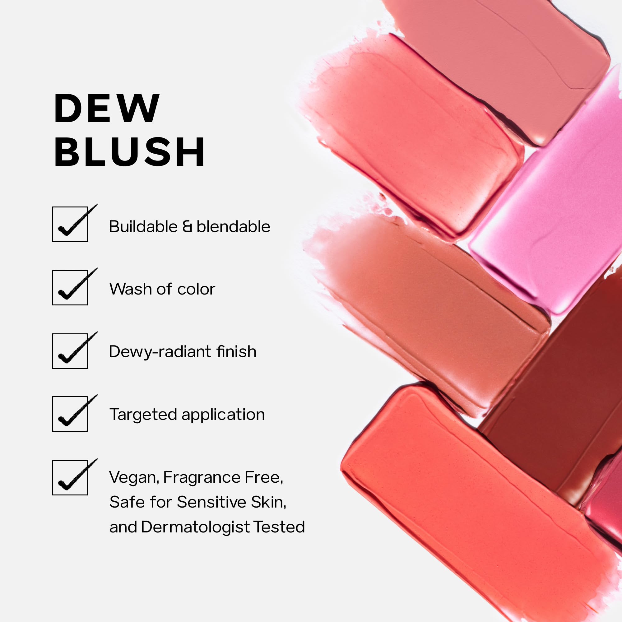 Saie Dew Liquid Blush blend with fingertips for seamless blend.