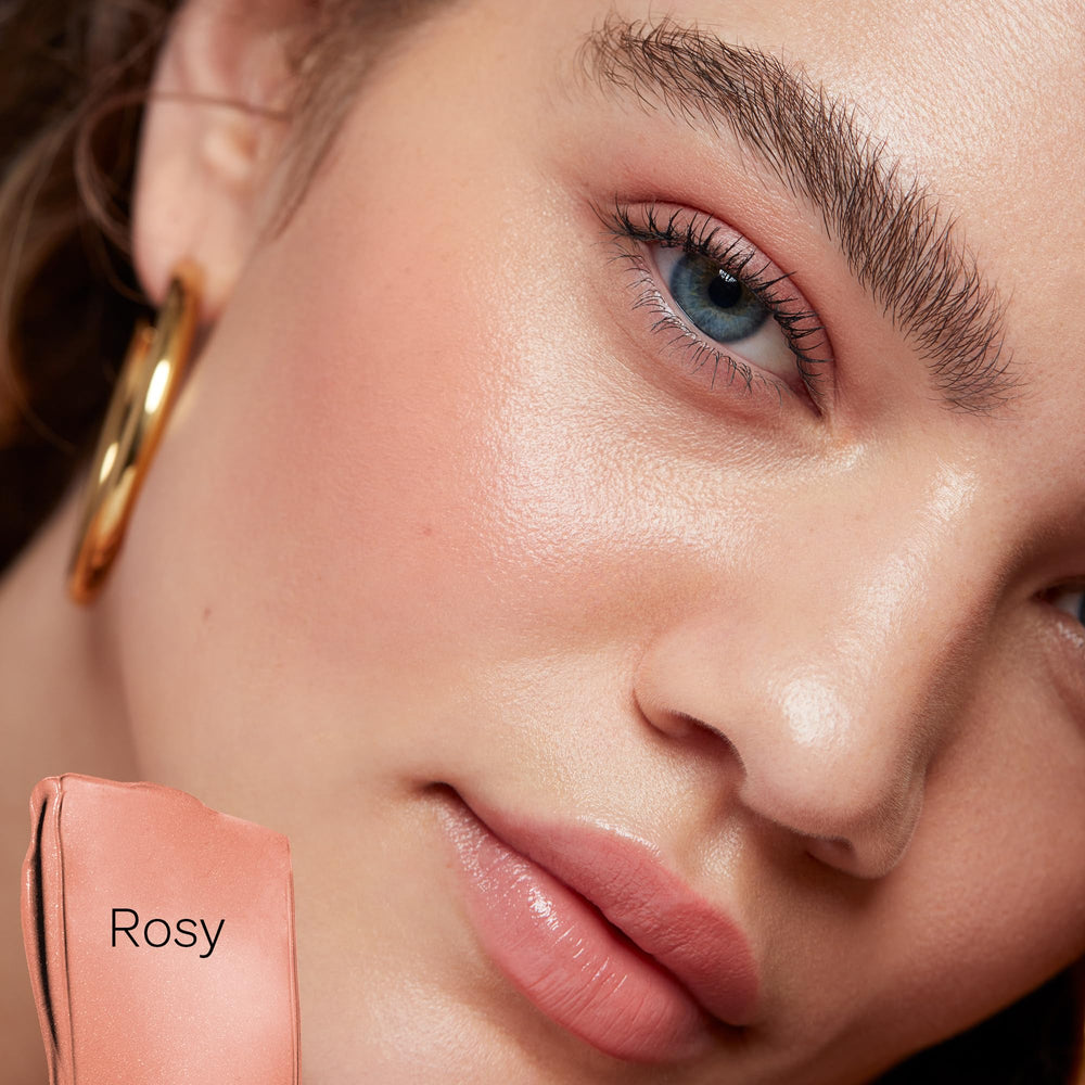 Saie Dew Liquid Blush ingredients with licorice and elderberry benefits.