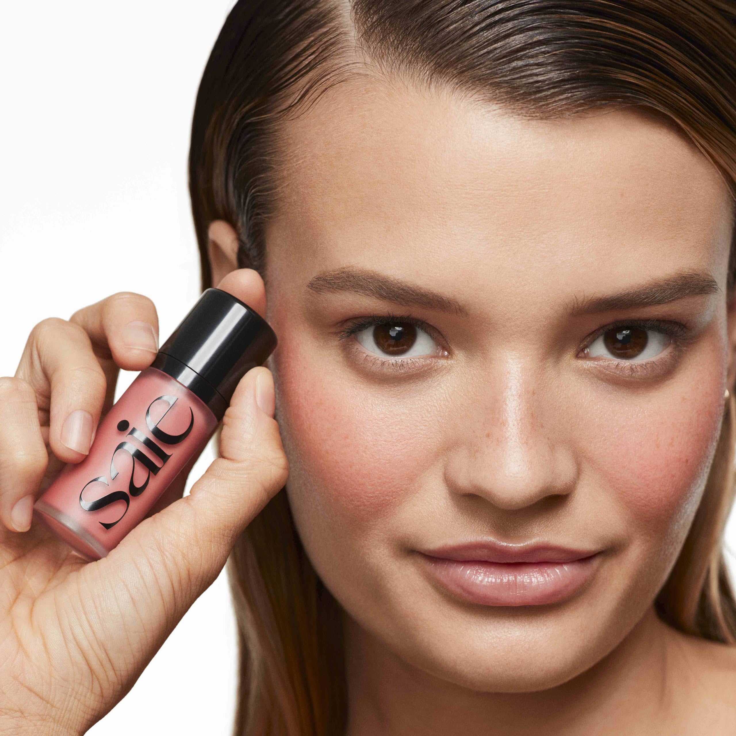 Ingredient highlights: licorice and elderberry in Saie Dew Liquid Blush.