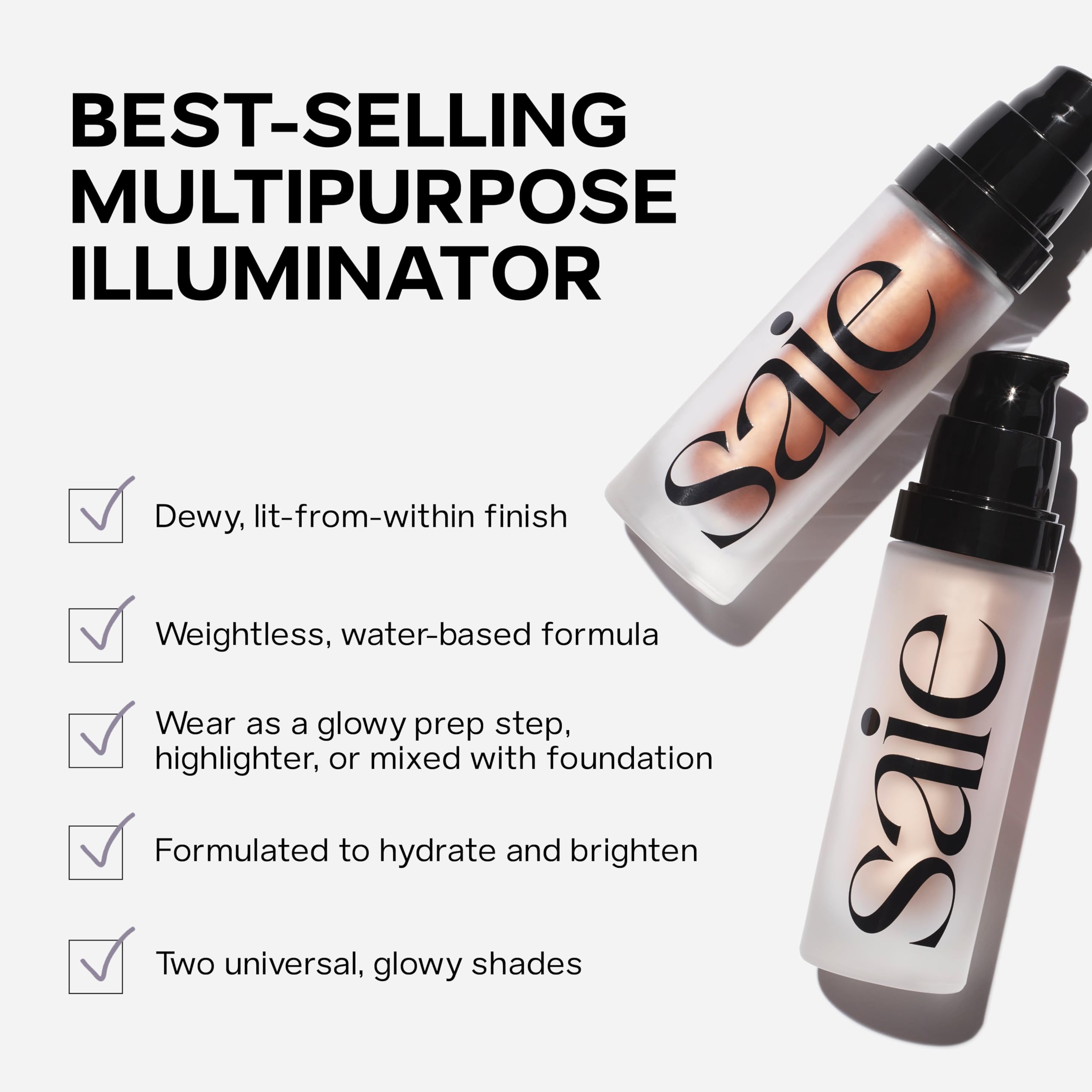 Saie Glowy Super Gel enriched with vitamin C and rosehip.