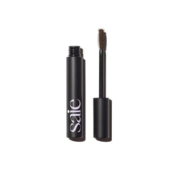 Saie Mascara 101 wand at base for precise lift and even coating.