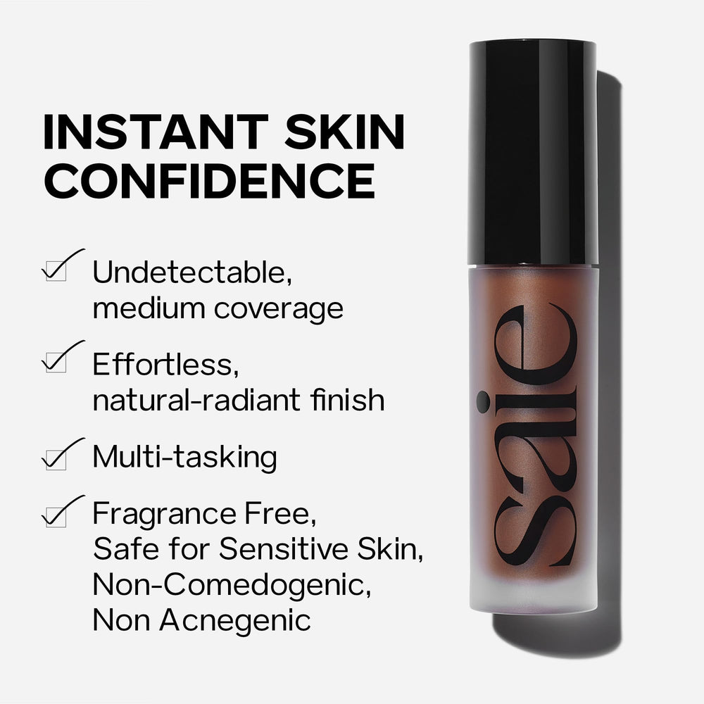 Saie Slip Tint Radiant Concealer paired with Tinted Moisturizer for glow.