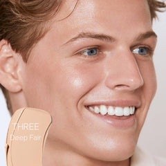 Shade Three swatch reveals peach undertones for light to medium skin.