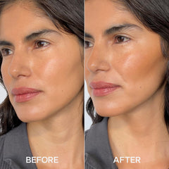 Saie Sun Melt application with brush demonstrates soft-sculpt contour capability