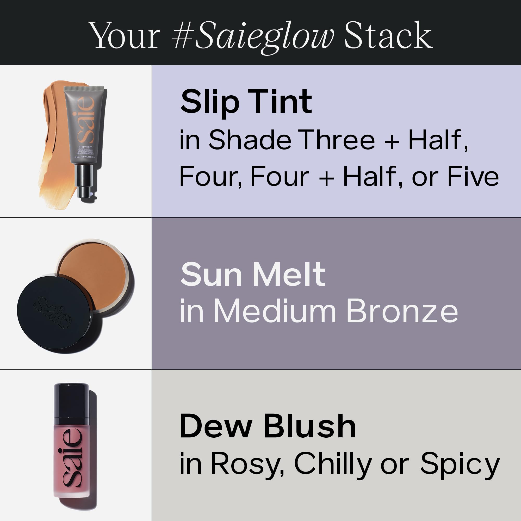 Saie Sun Melt velvet finish melts into skin for smooth, long-wearing color