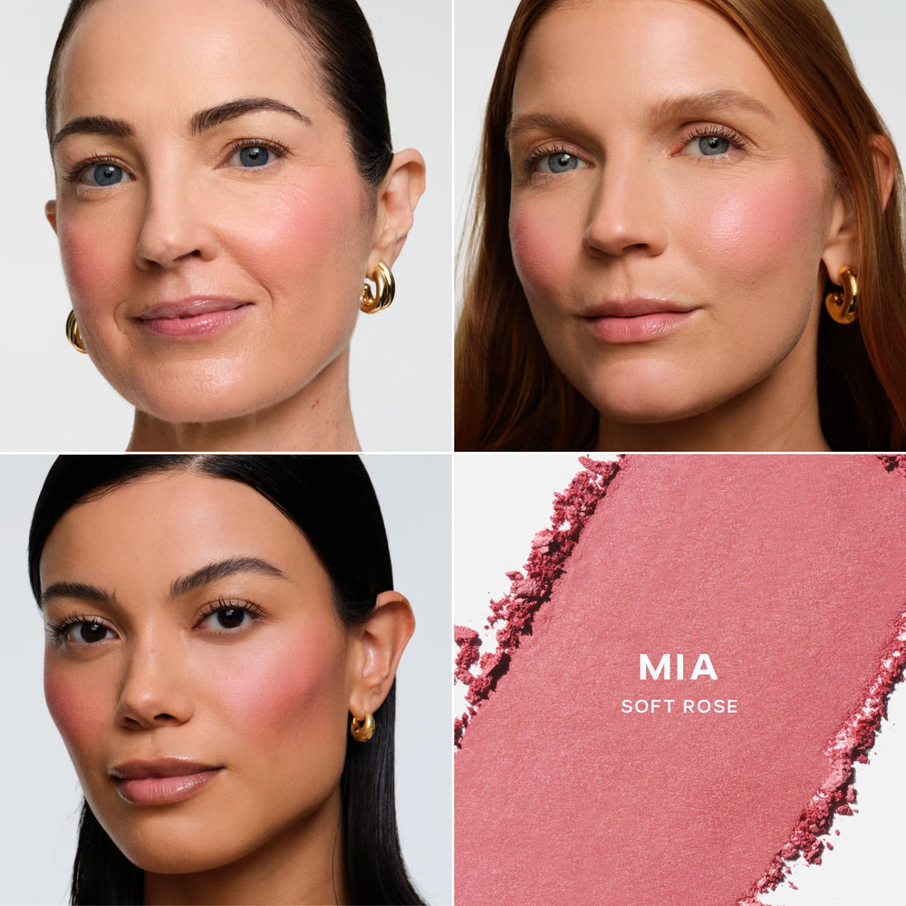 Diffused finish close-up shows Saie SuperSuede texture in Mia.