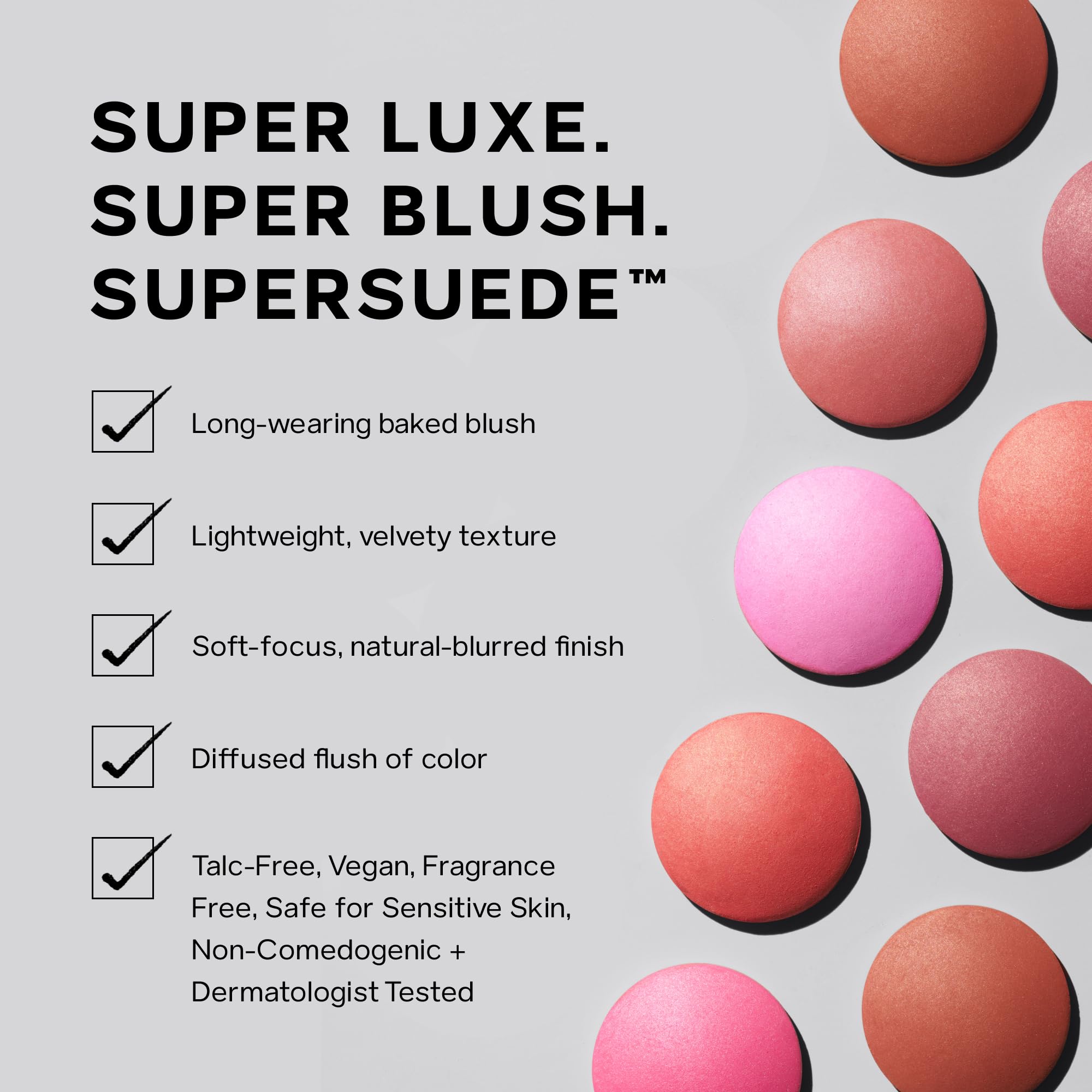 Packaging image highlights talc-free, cruelty-free Saie formula.
