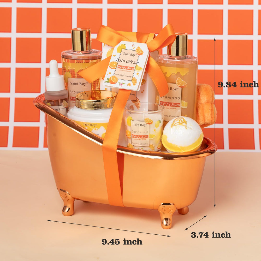 Saint Roy orange scents spa gift set bath salt for a soothing citrus soak.
