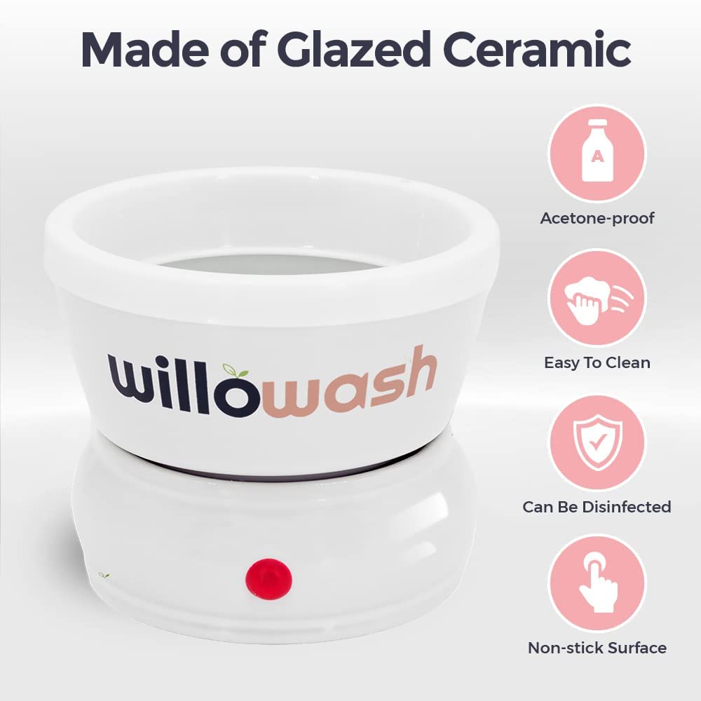 Saint Willo Willowash bowl in use for salon-quality removal at home