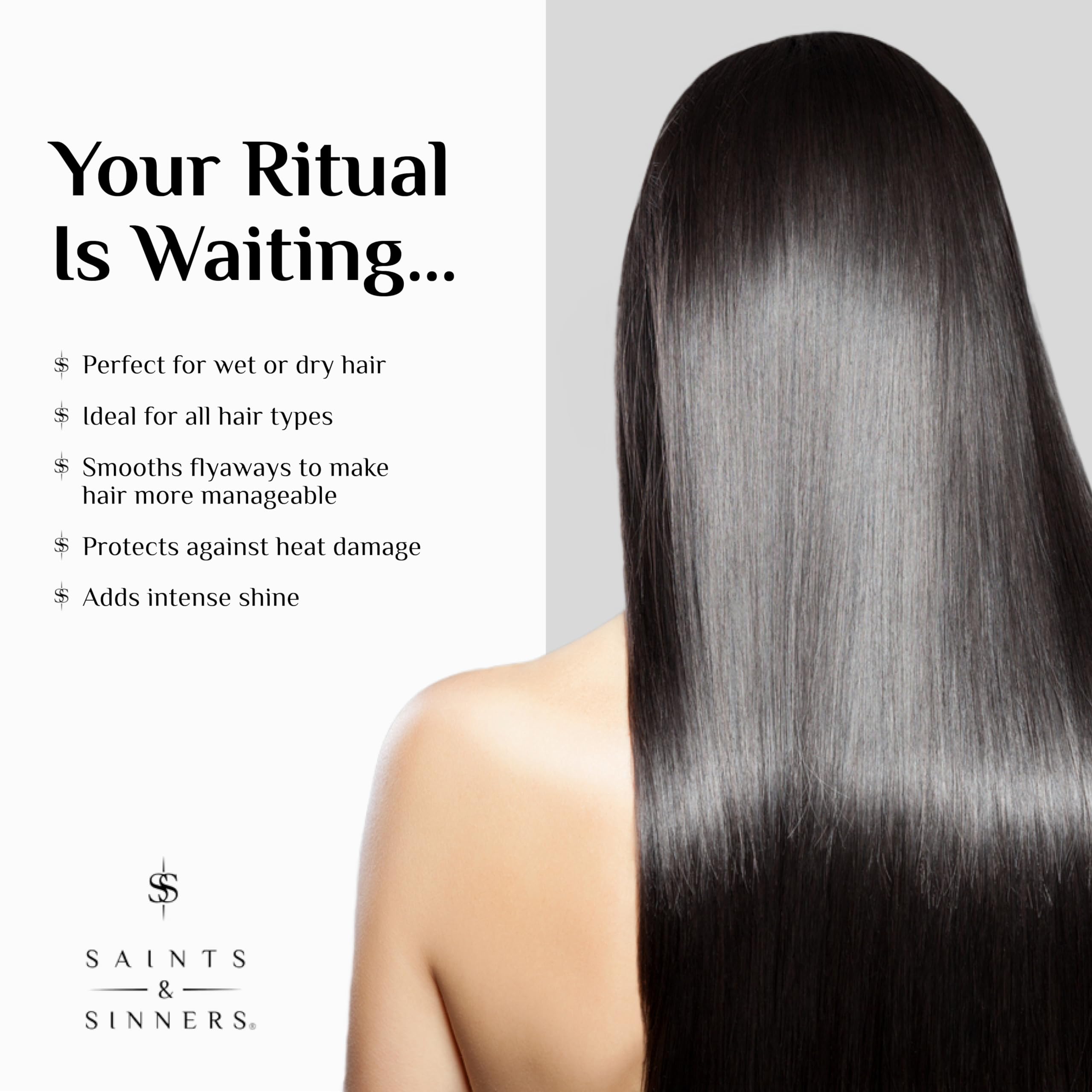 Saints & Sinners Velvet Divine frizz control helps maintain a sleek look.