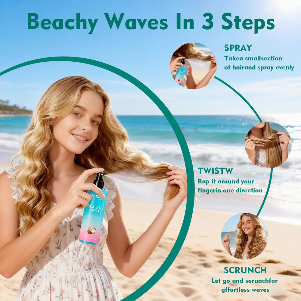 SAISZE Sea Salt Spray enhances bangs and curls with light texture
