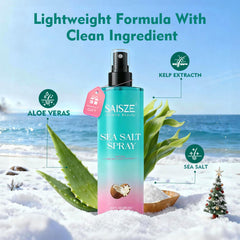 SAISZE Sea Salt Spray with coconut aroma adds a breezy scent during styling