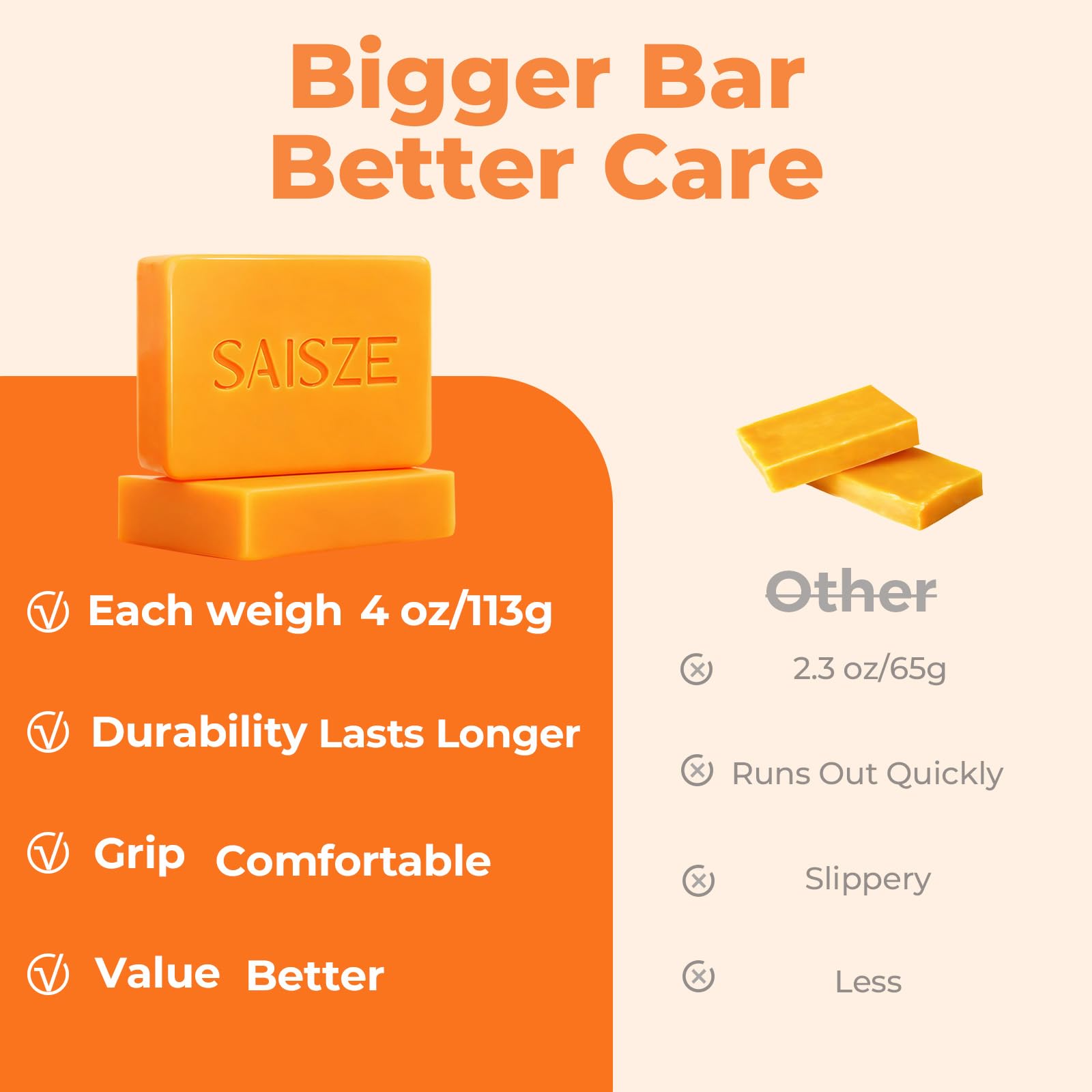 Vegan and paraben-free SAISZE soap label for skin-conscious care
