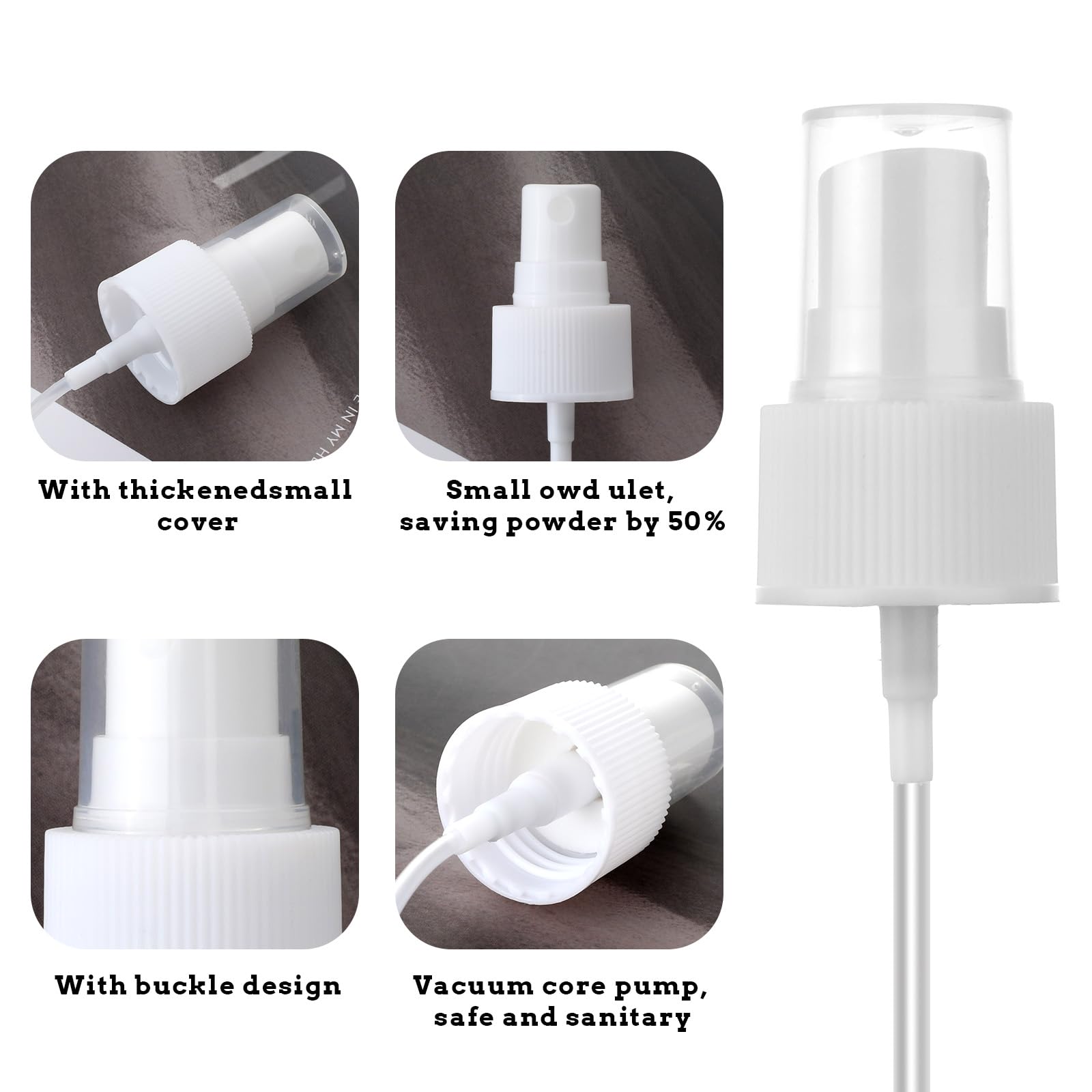 Salbsever spray top fits most standard bottles for simple, quick refills.
