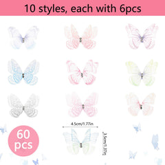 Salbsever colorful butterfly appliques 2-layer design for wedding decor and crafts