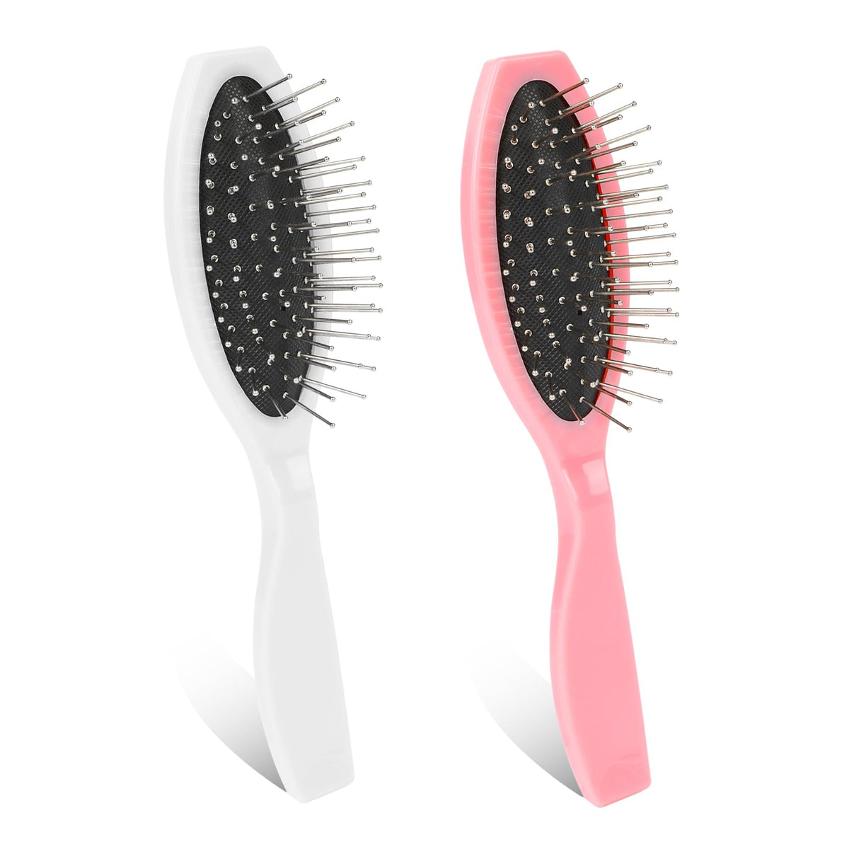 Salbsever wig brush set in white and pink for gentle detangling.