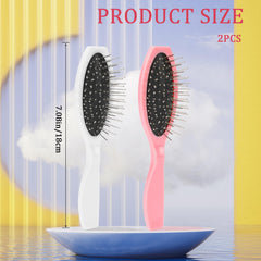 Salbsever wig brush with stainless steel bristles for smooth styling.