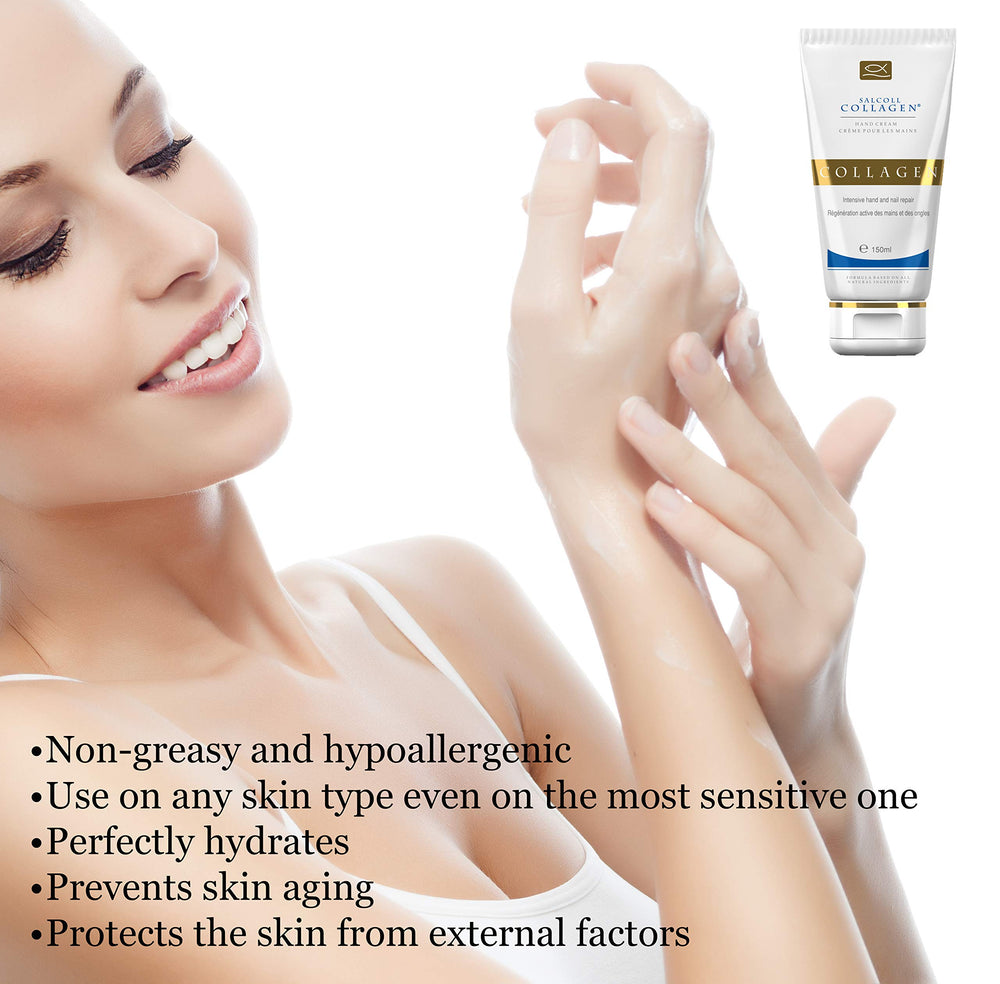 Salcoll hand cream absorbs quickly with a non-greasy feel on hands