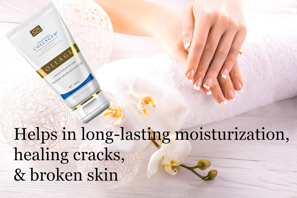 Pump dispenser for mess-free application of Salcoll hand cream