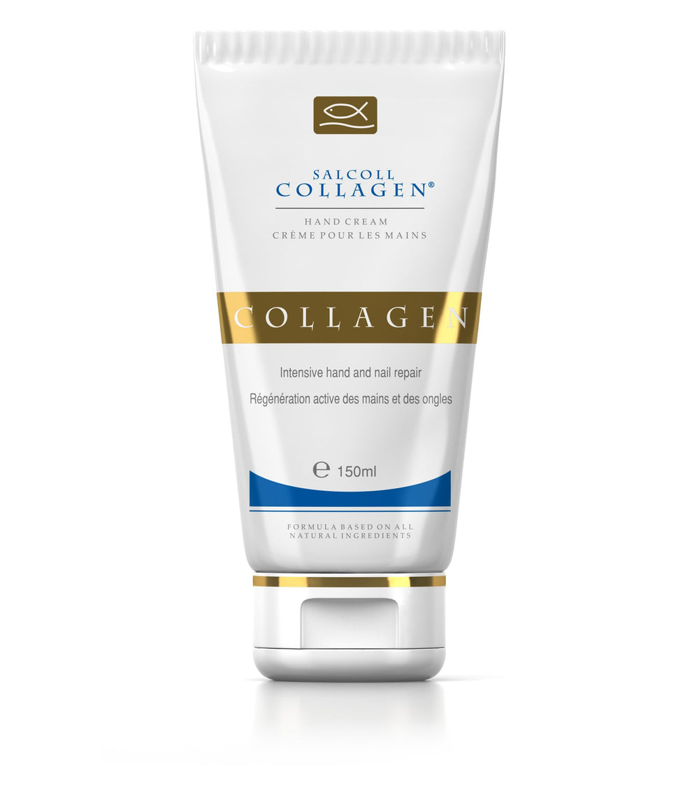 Salcoll Pure Bioactive Hand Cream bottle front showing marine collagen hydration