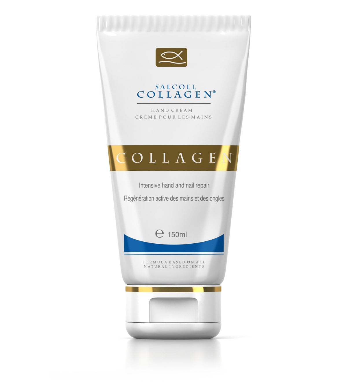 Salcoll Pure Bioactive Hand Cream bottle front showing marine collagen hydration