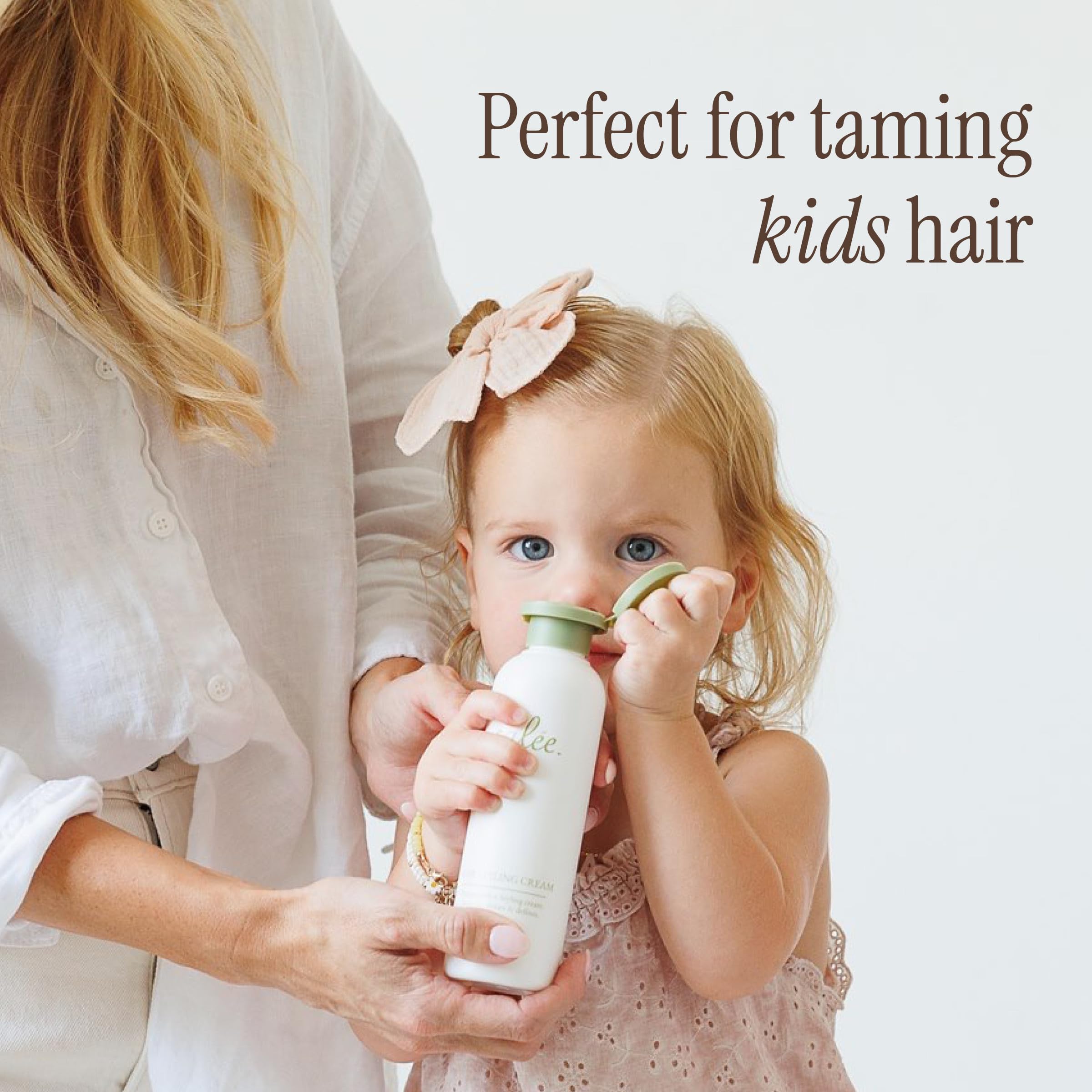 SALEE styling cream glides through hair for quick styling.