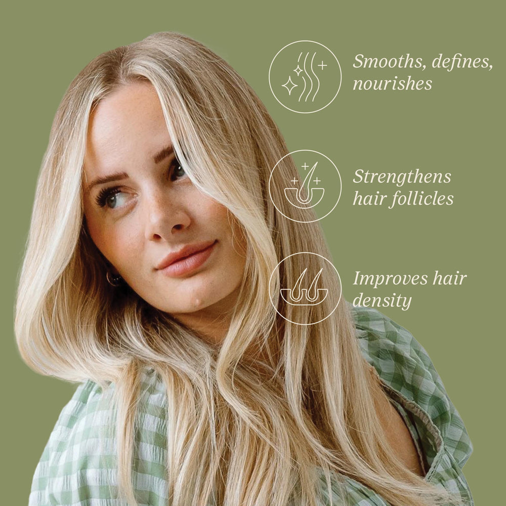 SALEE styling cream provides heat and humidity protection during styling.
