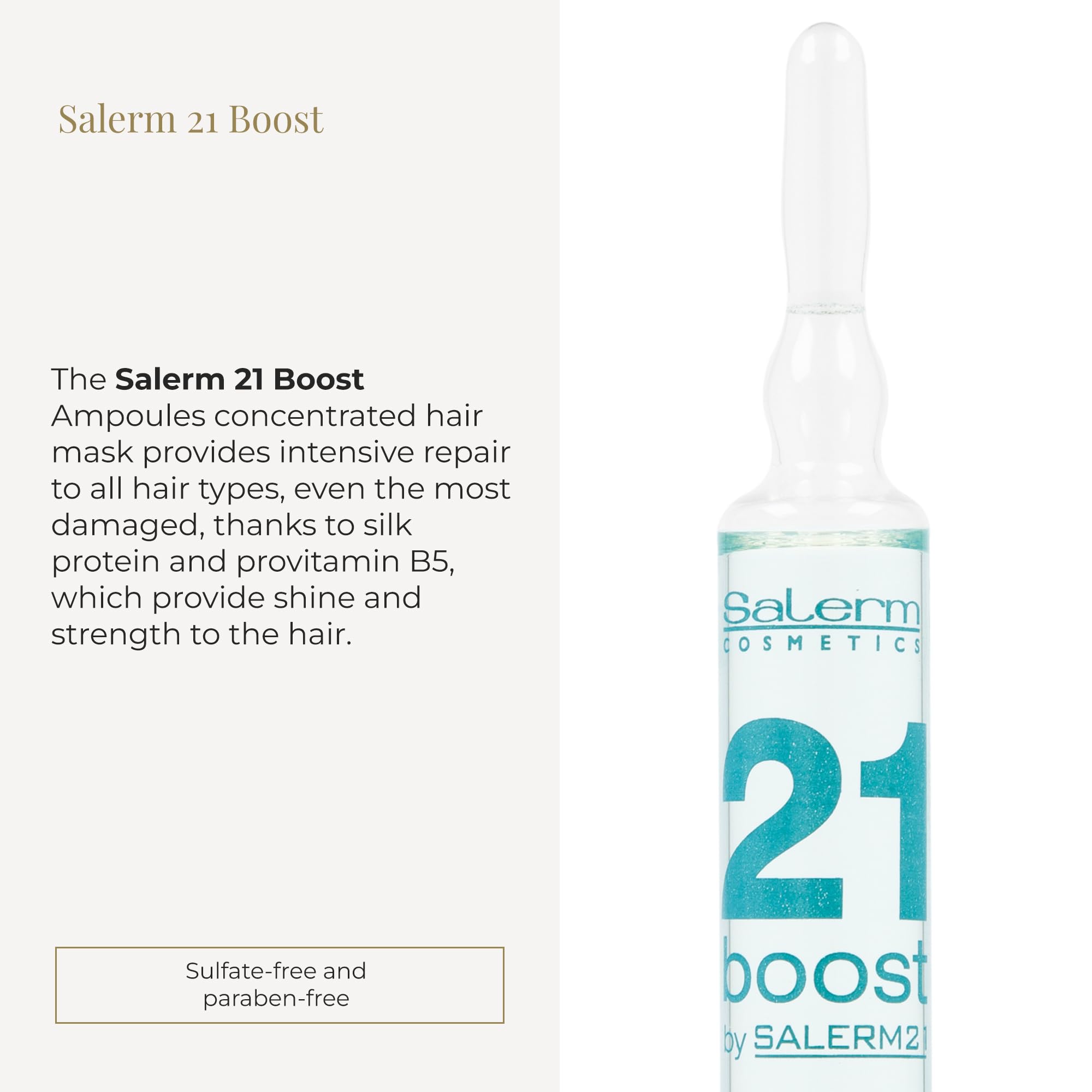 SALERM 21 Boost ampoules pack; eight vials for convenient weekly treatment.