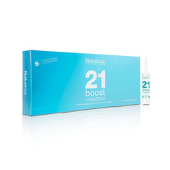 SALERM 21 Boost bottle close-up showing premium hydration for nourished, radiant hair.