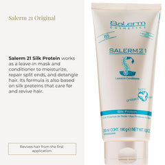 Brillo sedoso en el cabello tras usar SALERM 21.