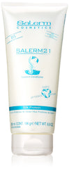 Salerm 21 envase brilla con efecto seda para cabello dañado.