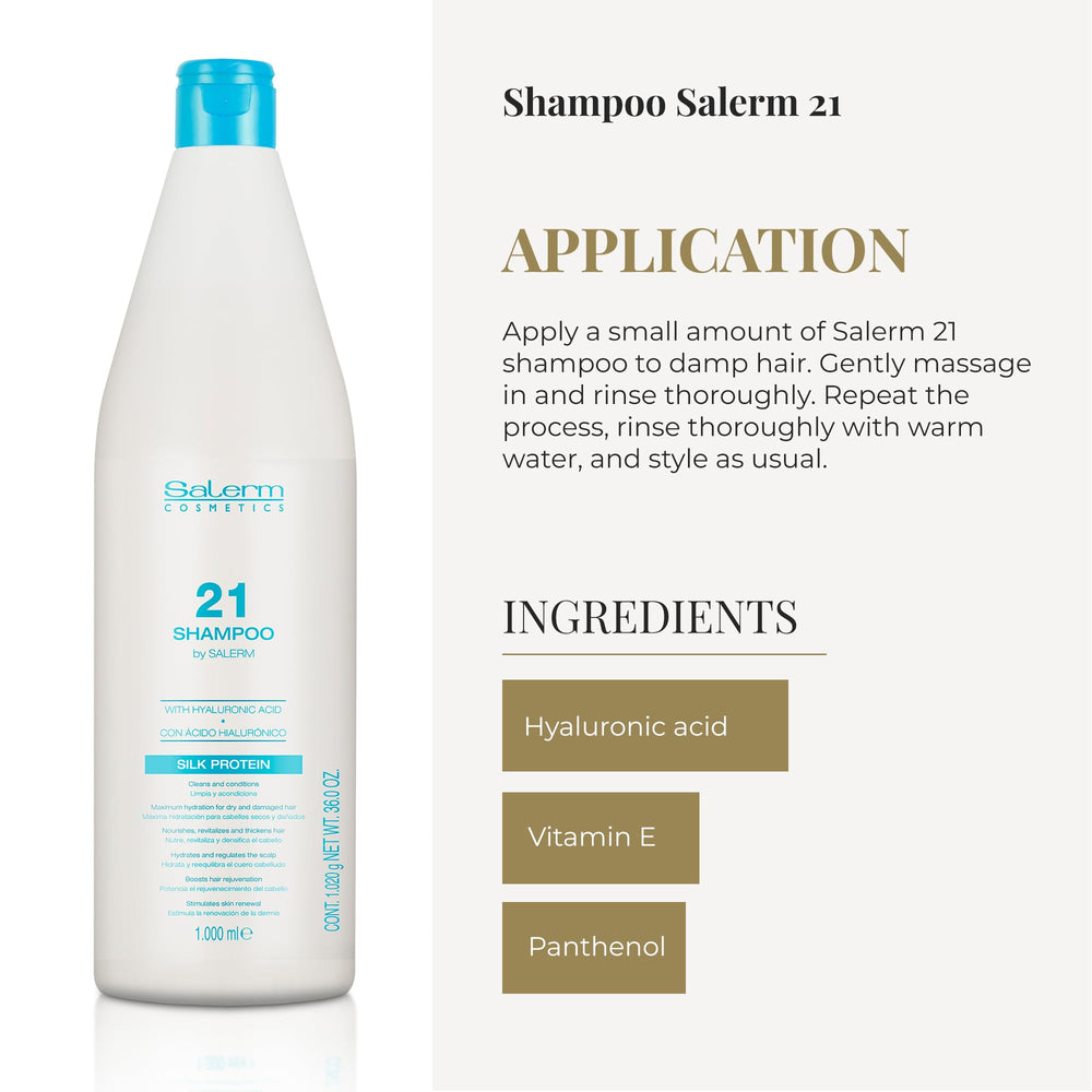 SALERM 21 Repair Shampoo with texture highlights hair moisture and manageability