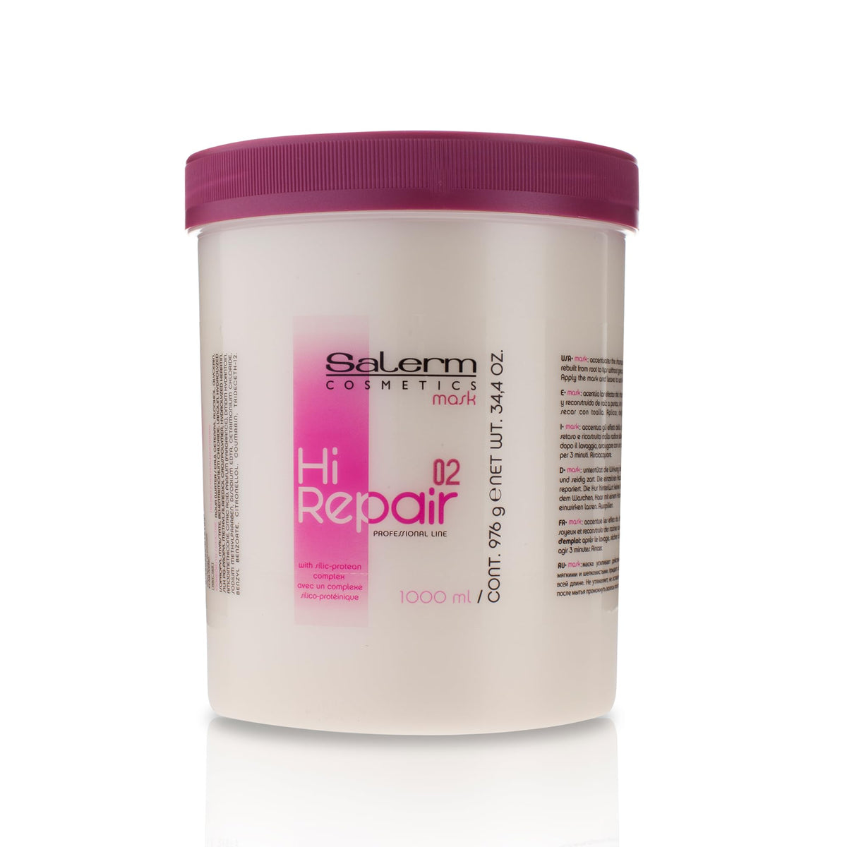 SALERM Hi Repair Mask bottle front showing deep hydration for damaged hair