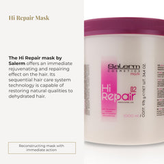 SALERM Hi Repair Mask packaging display highlights professional hair repair potential