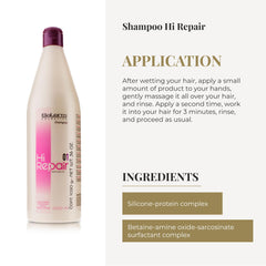 SALERM Hi Repair Shampoo hair shine shot hints at noticeable gloss after use