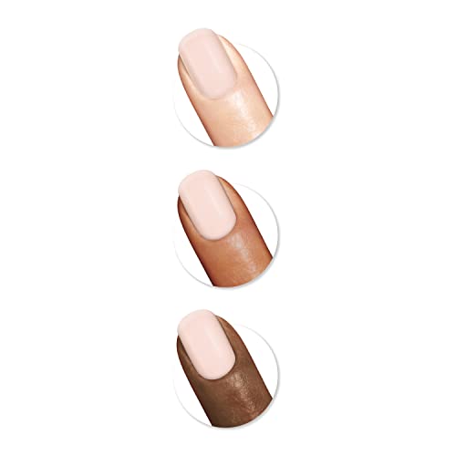 Sally Hansen Almond Milk sheer swatch showing buildable coverage.