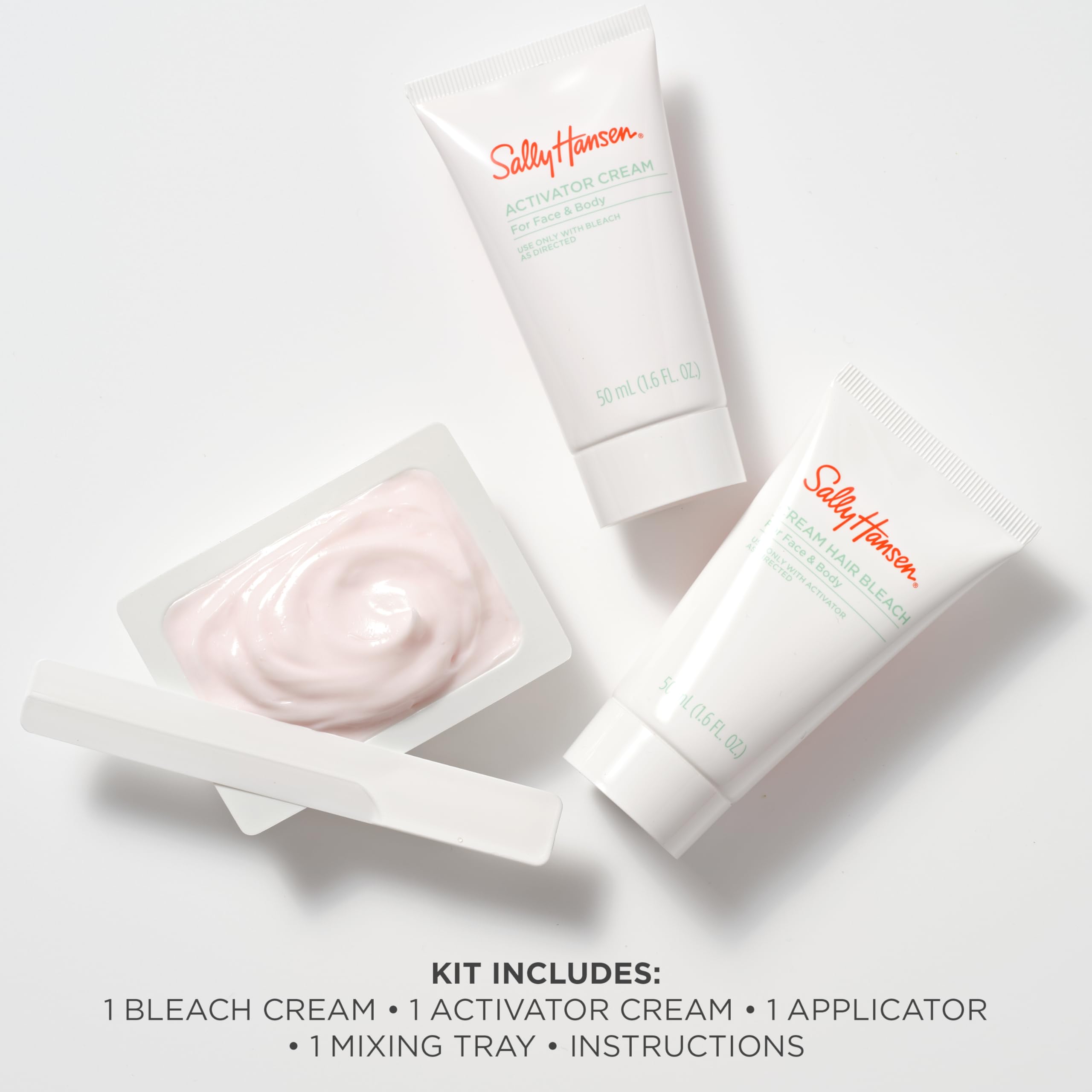 Sally Hansen Bleach Cream activator tube enabling safe hair lightening at home