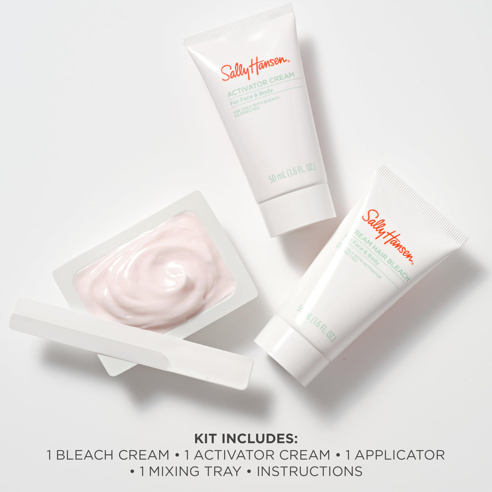 Sally Hansen Bleach Cream activator tube enabling safe hair lightening at home