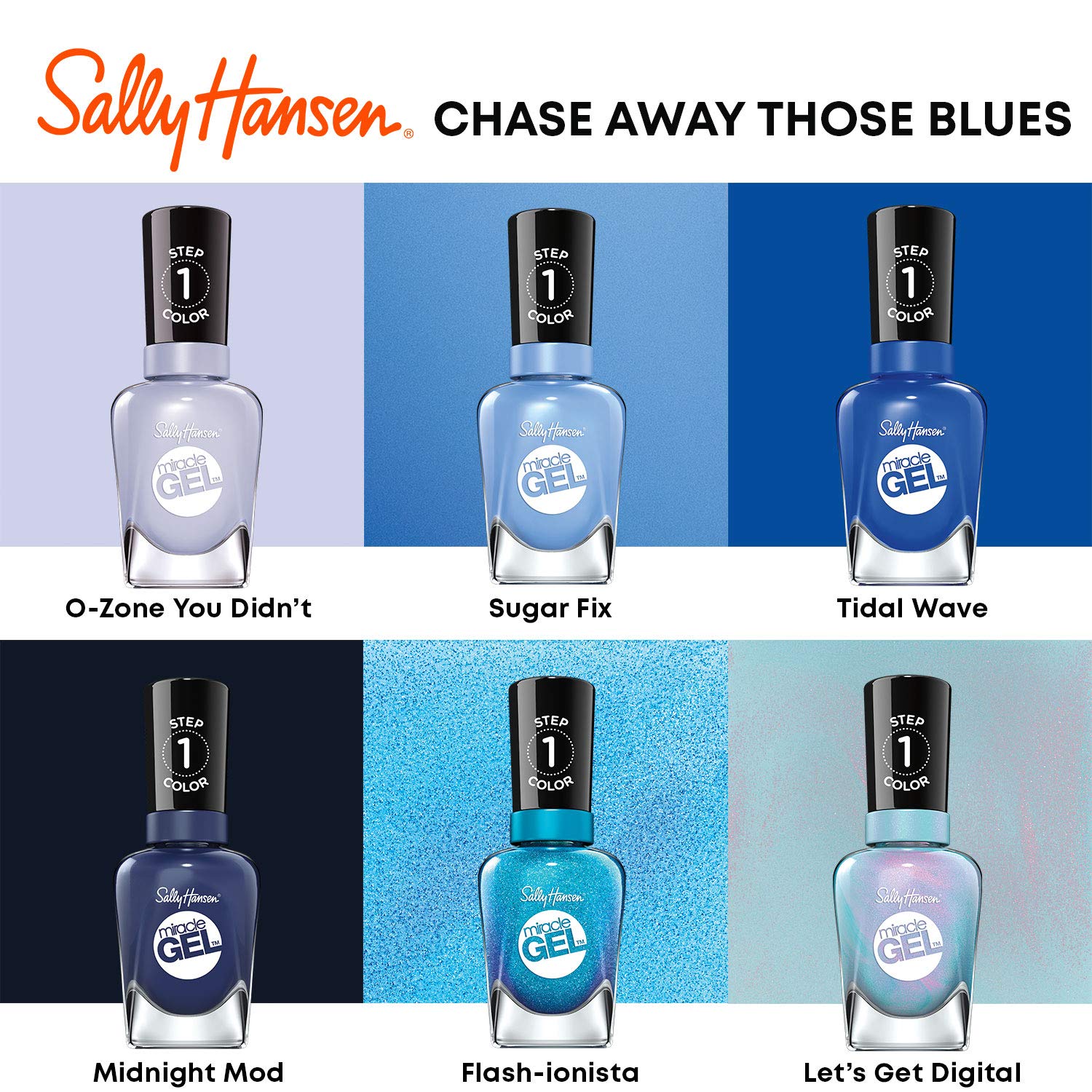 Sally Hansen Blue Skies Ahead swatches convey salon-ready color at home